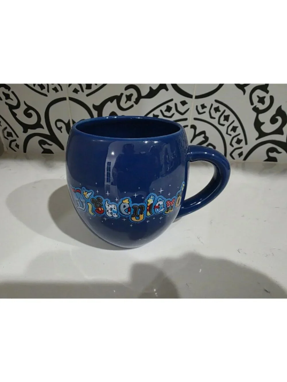 Disneyland Blue Rounded Coffee Mug Bubble Character Cup Theme Park Souvenir
